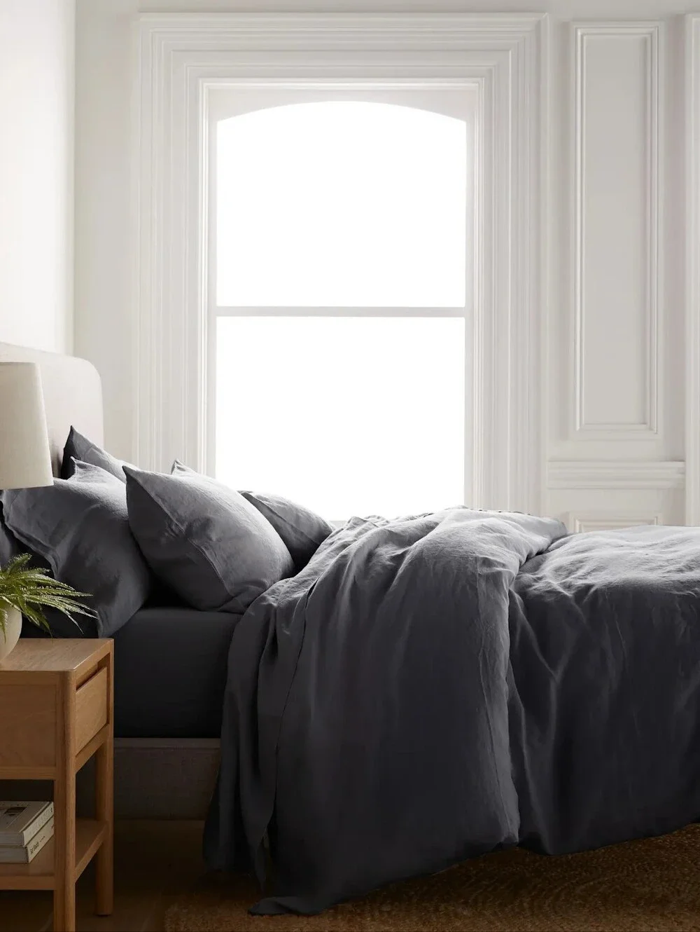 Quince European Linen Duvet Charcoal King /cal King NWT
